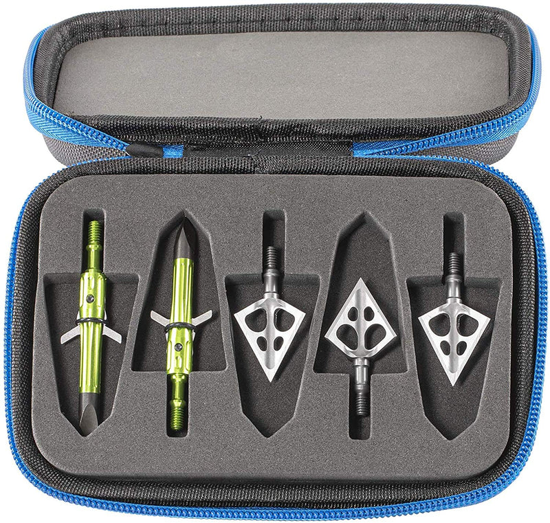 Muzzy Broadheads and Accessory Case, Grey/Blue (601) - BeesActive Australia