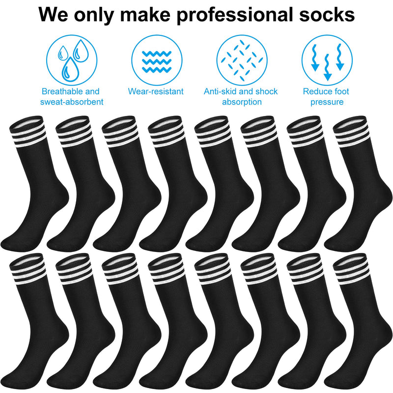 12 Pairs Soccer Socks High Tube Knee Football Socks for Youth Adults Black - BeesActive Australia