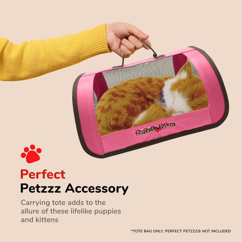 Perfect Petzzz Tote for Lifelike Stuffed Interactive Pet Dogs and Cats, Nylon and Mesh Toy Carrier for Pet Animals, Zippered Carrying Case Accessory (Pink) Accessories Pink - BeesActive Australia