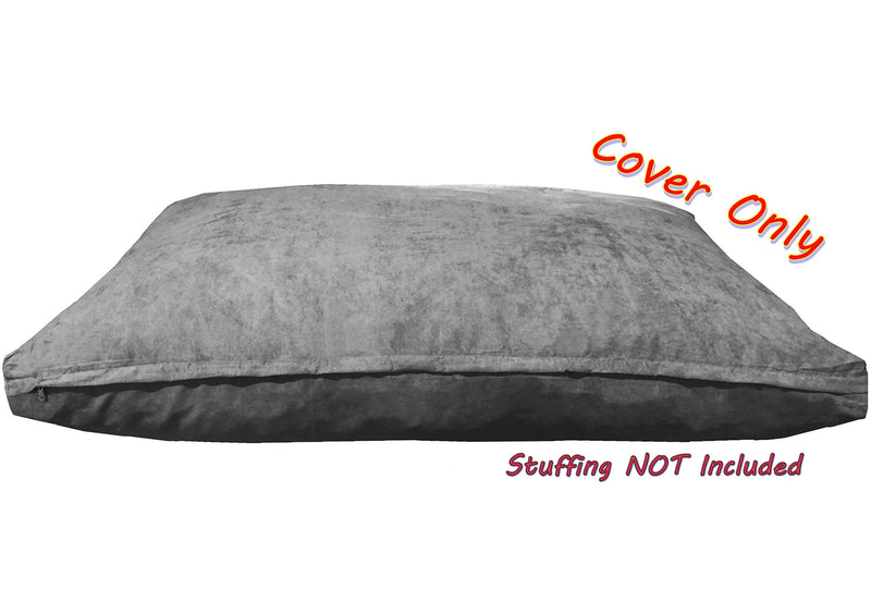 Dogbed4less Suede Duvet Pet Bed Cover for Small Medium to Large Jumbo Dog Bed in Gray Color - 7 Sizes - Replacement Cover only 40X35X4 Inches XL - BeesActive Australia