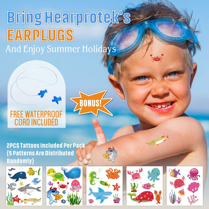 Hearprotek 2 Pairs Swimming Ear Plugs for Kids, Soft Silicone Reusable Water earplugs for Kids Swimming Bathing and Other Water Sports (Blue) - BeesActive Australia
