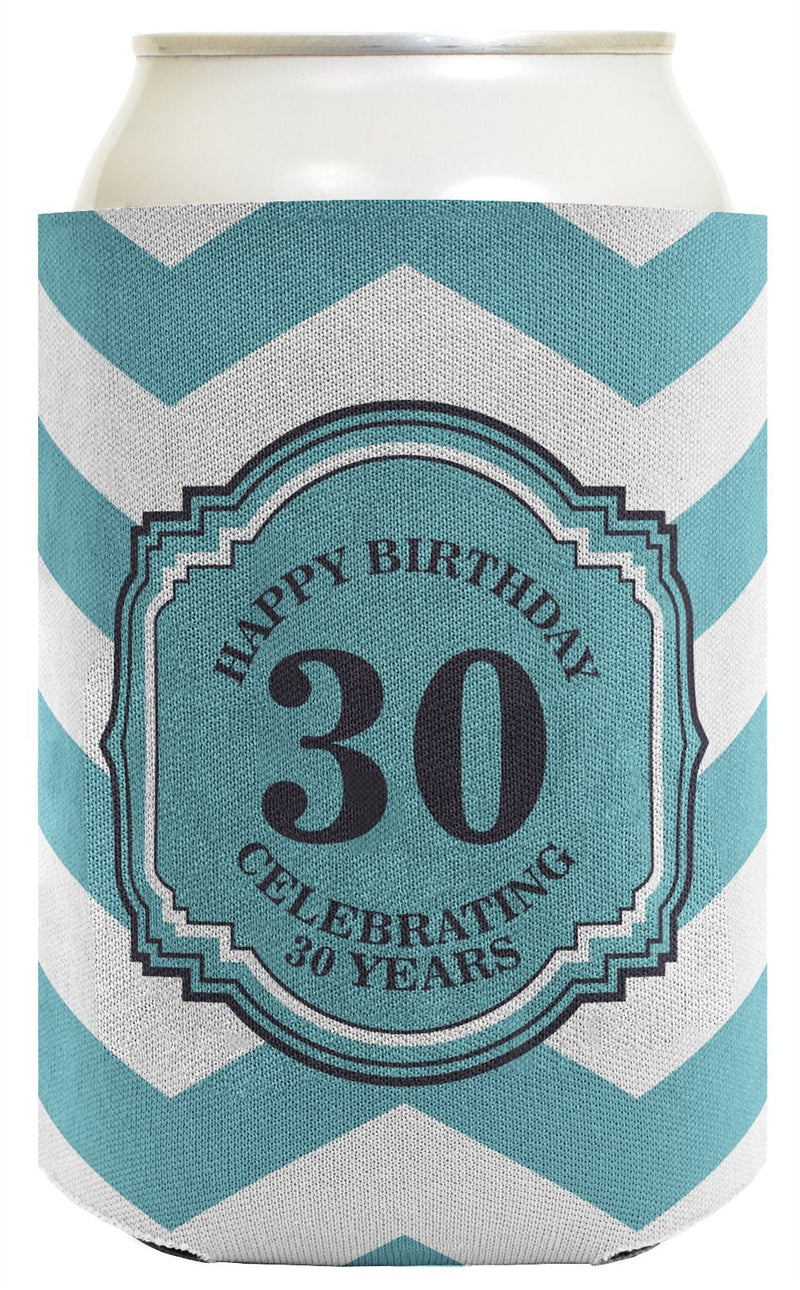 30th Birthday Gifts For All Beer Coolie Celebrating 30 Years Chevron 2 Pack Can Coolie Drink Coolers Coolies Premium Full Color - BeesActive Australia