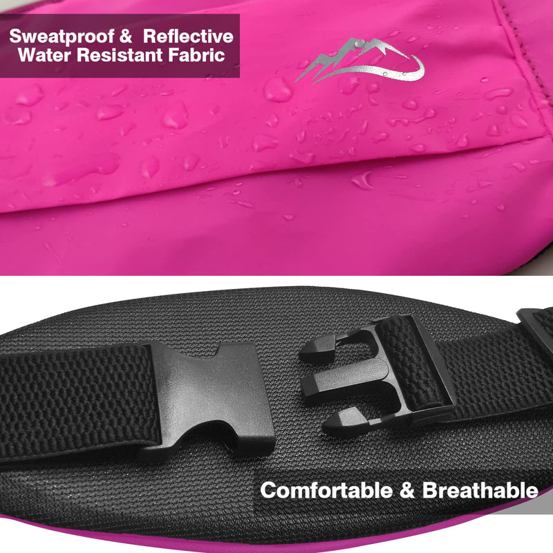 UPTARD Running Belt, Running Fanny Pack Women, Whole Bag Reflective, Running Belt for Men, Running Fanny Pack, Runners Belt, Phone Holder for Running, Running Belt for Women, Running Waist Belt(rose) rose - BeesActive Australia