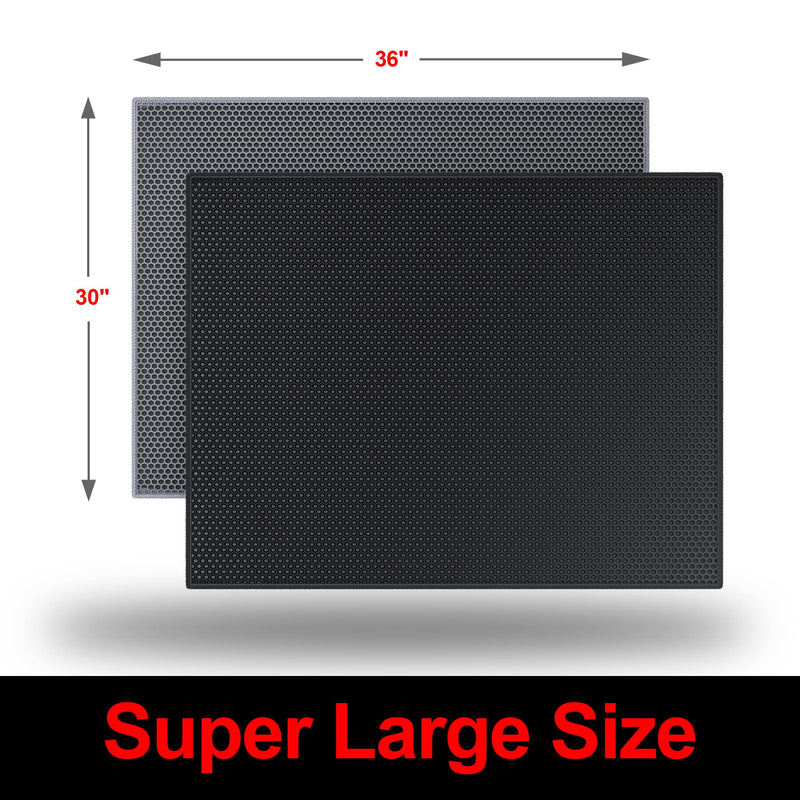 Waretary Cat Litter Mat, Pretty Litter Box Trapping Mat, 36" X 30"/30"x 24"Inch Honeycomb Double Scatter Control Layer Mat for Kitty, Urine & Waterproof, Washable, Easy Clean Grey 36"x 30" - BeesActive Australia