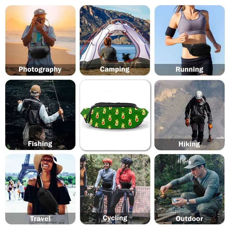 Avocado Fanny Pack For Men Women,With Adjustable Zipper Lightweight Strap Waist Pack For Casual Running Hiking Avocado - BeesActive Australia