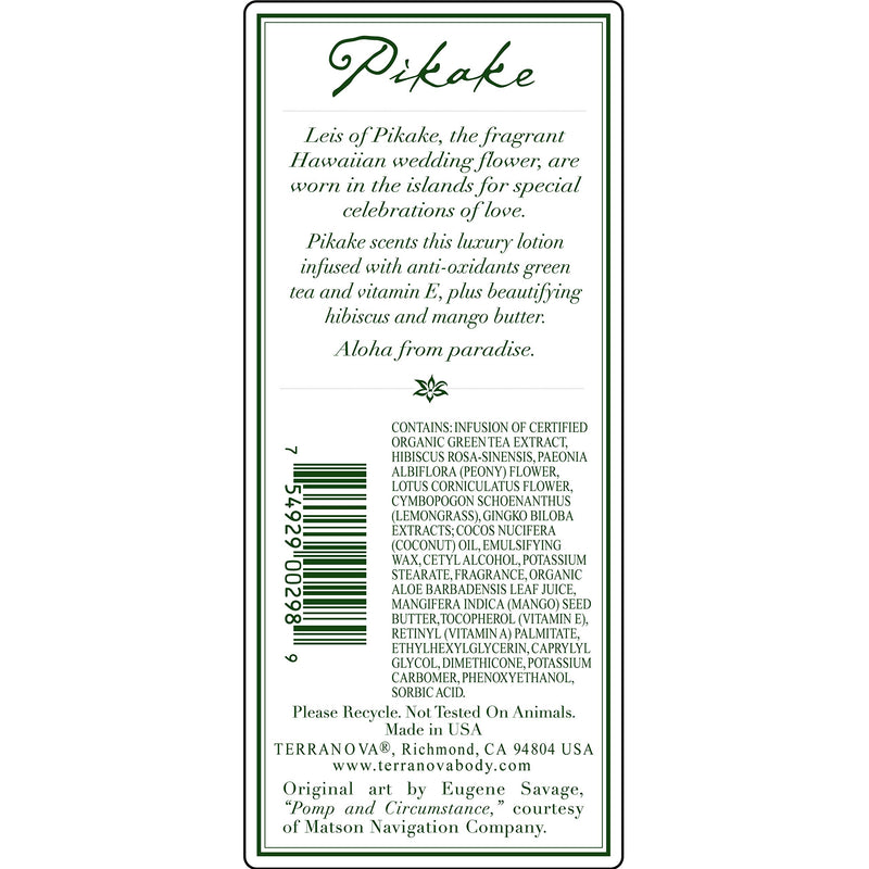 Terranova Petal Soft Lotion, Pikake, 8.25oz - BeesActive Australia