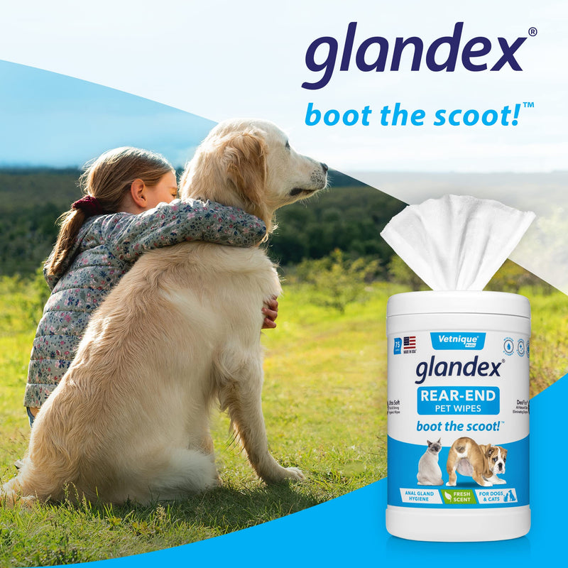Glandex for Dogs 60ct Anal Gland Support Soft Chews and Glandex Pet Wipes 75ct Bundle - by Vetnique Labs - BeesActive Australia