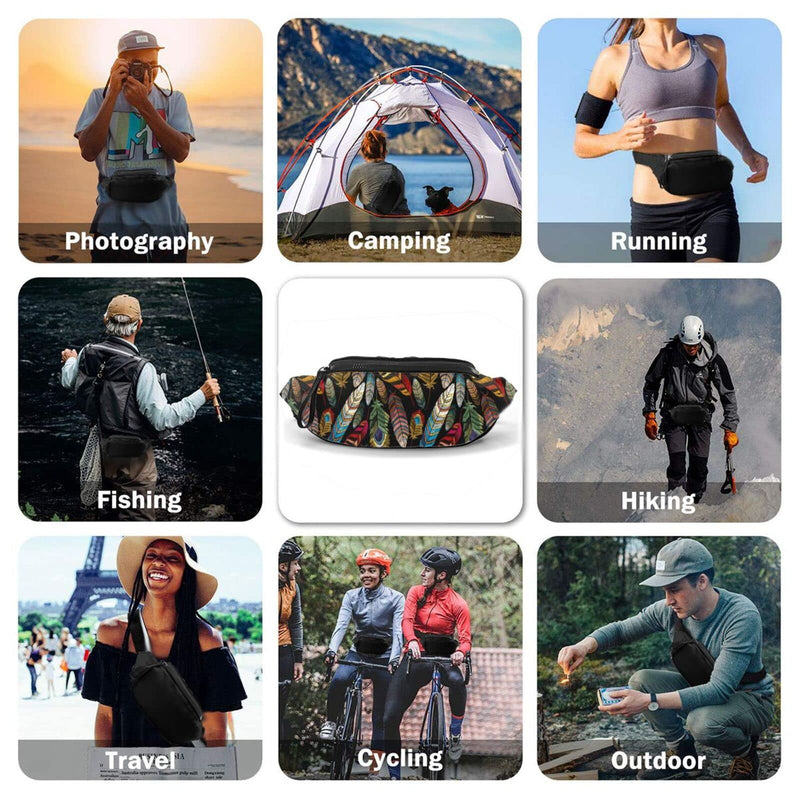 Beautiful Tropical Peacock Fanny Pack For Men Women,With Adjustable Zipper Lightweight Strap Waist Pack For Casual Running Hiking Beautiful Tropical Peacock - BeesActive Australia