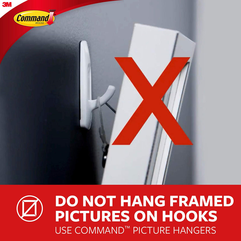 Command Medium Wall Hooks, Damage Free Hanging Wall Hooks with Adhesive Strips, No Tools Wall Hooks for Hanging Decorations in Living Spaces, 7 Clear Wall Hooks and 12 Command Strips 7 Hooks - BeesActive Australia