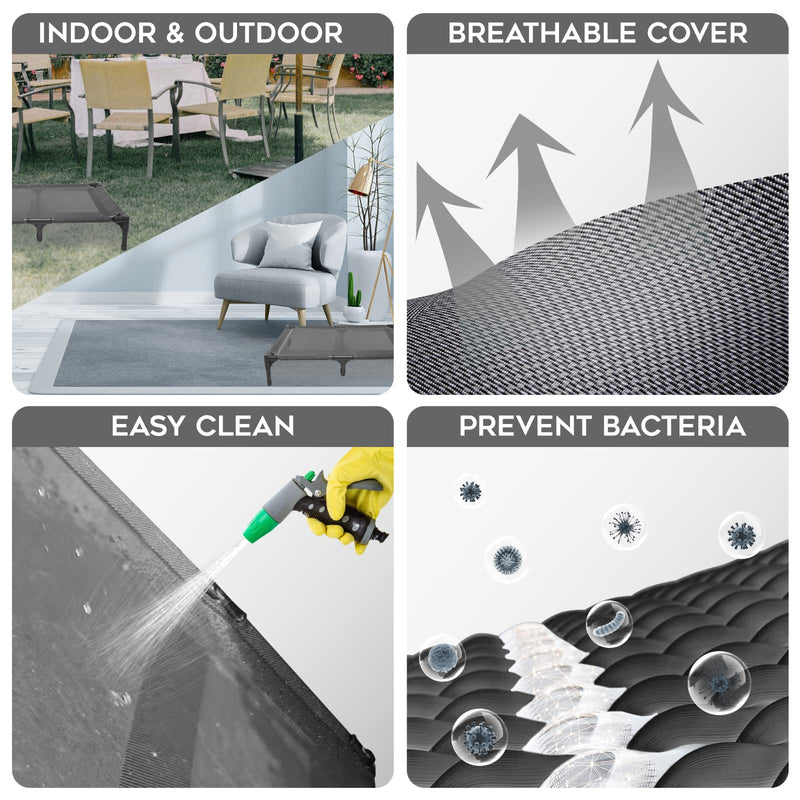 suddus Elevated Dog Bed Replacement Cover, Raised Dog Bed Chew Proof Easy to Clean, Breathable Elevated Pet Bed is Suitable for Indoor and Outdoor Use. Dog Cot are Not Included L Space Grey - BeesActive Australia