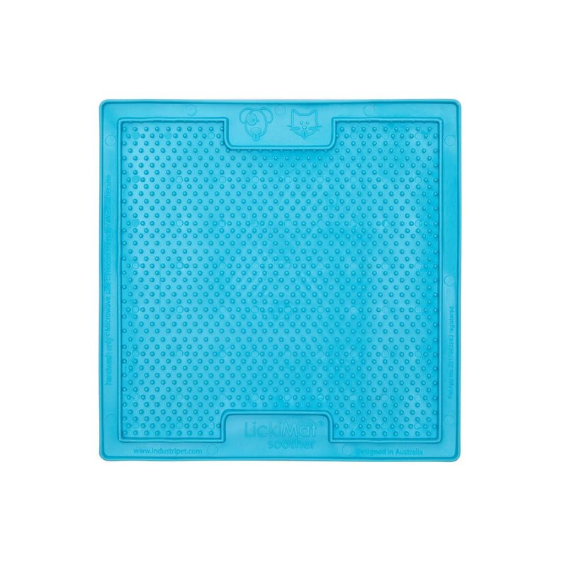 Lickimat Classic Cat Slow Feeders Lick Mat, Boredom Anxiety Reducer; Perfect for Food, Treats, Yogurt, or Peanut Butter. Fun Alternative to a Slow Feed Cat Bowl or Dish! TURQUOISE Soother - BeesActive Australia