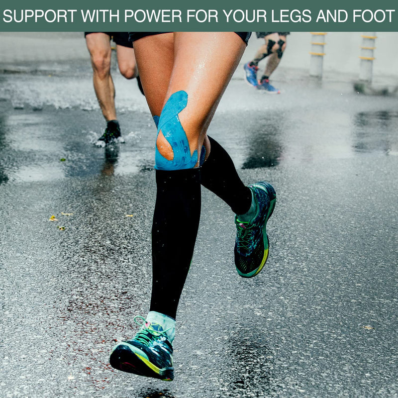 BampooPanPa 3 Pairs Bamboo Compression Socks Circulation 8-15mmHg Cushion Best Support Athletic Running Cycling Stockings for Women & Men Black-9-11 9-11 3 Black - BeesActive Australia