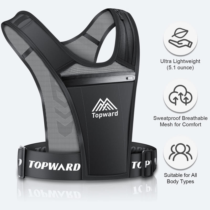 Topward Running Phone Holder Vest for Men Women Jogging Walking Exercise & Gym Workout. Water Resistant Cell Phone Holder for All Smartphones. Adjustable Strap,Key Pocket, Hydration Water Bottle Pouch - BeesActive Australia