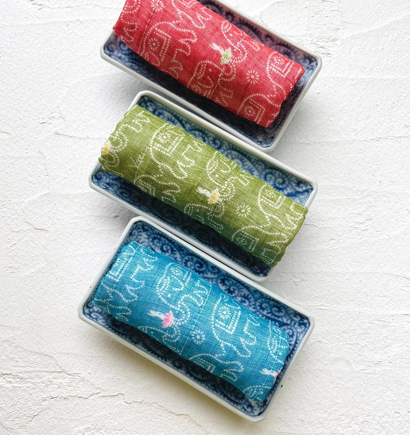 Shirayuki Japanese Kitchen Cloth KYO-YUZEN. Made Layered Fine Mesh Cloth. Dish Wipe, Table Wipe, Hand Wipe. Made in Japan (Nile Blue, Buddha) Nile Blue - BeesActive Australia