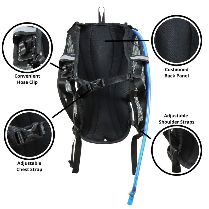 ClearedM Clear Hydration Pack - Clear Backpack with 1.5L Water Bladder Included, Hydropack for Festivals and Raves - BeesActive Australia