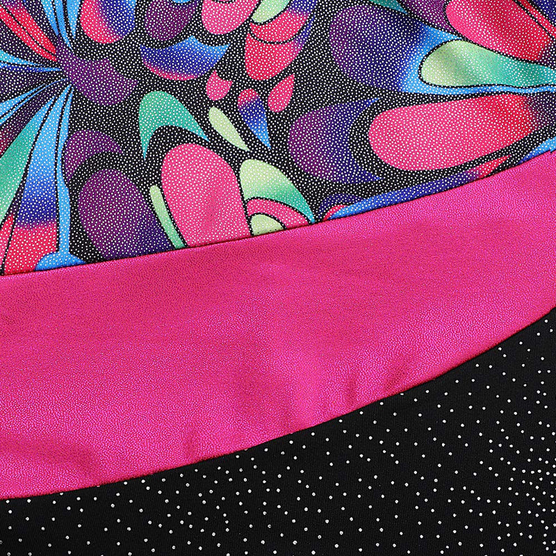 Leotards for Girls Gymnastics with Shorts Sparkle Butterfly Flowers Pattern Sleeveless Biketards Hotpink Black Assorted Colors 2-3T - BeesActive Australia