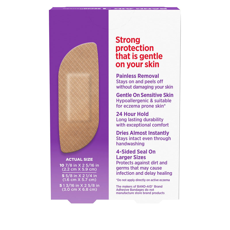 Band-Aid Brand Adhesive Bandages for Sensitive Skin, Hypoallergenic, Assorted, 20 ct - BeesActive Australia