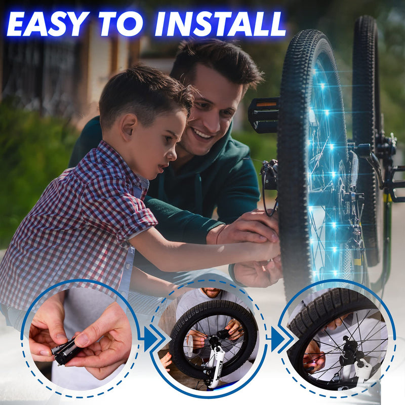 Activ Life LED Bike Wheel Lights with Batteries Included! Get 100% Brighter and Visible from All Angles for Ultimate Safety & Style (1 Tire Pack) Blue 1 Wheel - BeesActive Australia