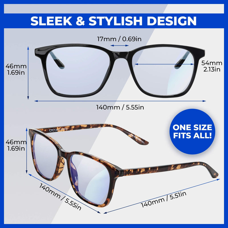 BLU ARMA� Blue Light Glasses for Men & Women with Glasses case � Reading Glasses - Gaming Glasses to Prevent Migraine, Eye Strain, and Improve Sleep � UV 400 Protection - CE & FDA Certified Black Panther - BeesActive Australia