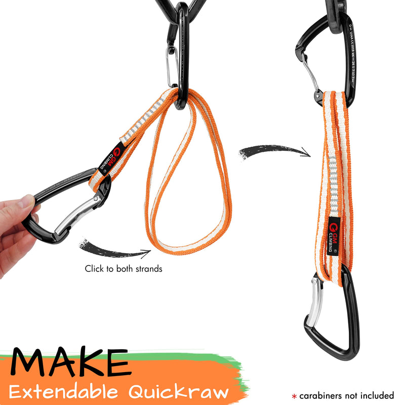 GM CLIMBING 11mm UHMWPE Sling Runner 22kN CE UIAA Certified Orange 60cm / 24inch | One Unit - BeesActive Australia