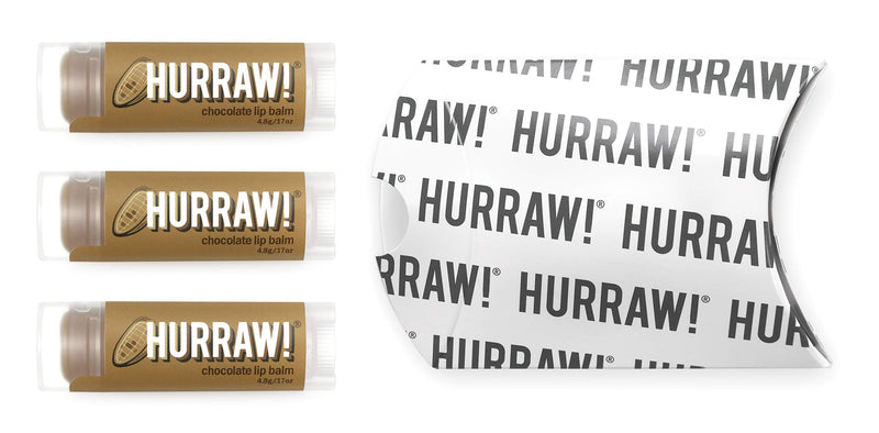 Hurraw! Chocolate Lip Balm, 3 Pack: Organic, Certified Vegan, Cruelty and Gluten Free. Non-GMO, 100% Natural Ingredients. Bee, Shea, Soy and Palm Free. Made in USA - BeesActive Australia