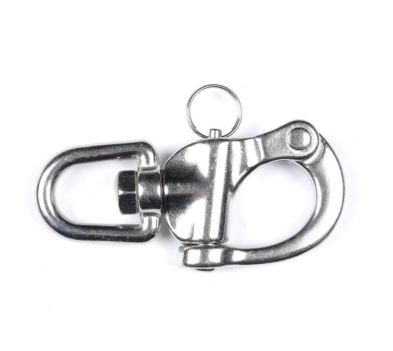 [AUSTRALIA] - Mxeol Swivel Eye Snap Shackle Quick Release Bail Rigging Sailing Boat Marine Stainless Steel Clip Pair 2-3/4", Silver 