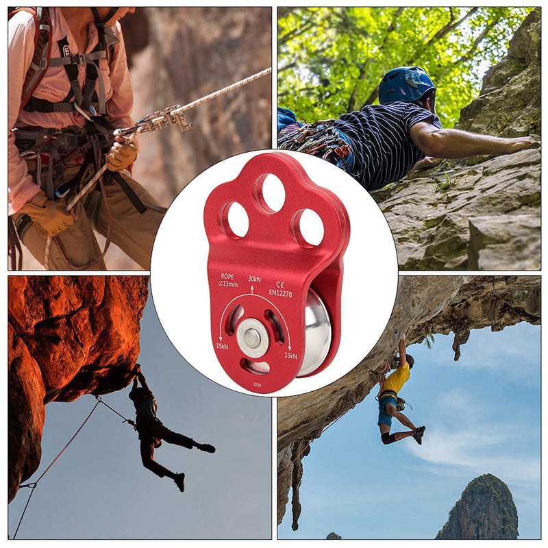 Keenso Three Hole Single Pulley, Climbing Pulley with High Strength, Outdoor Climbing Mountaineering Tool - BeesActive Australia