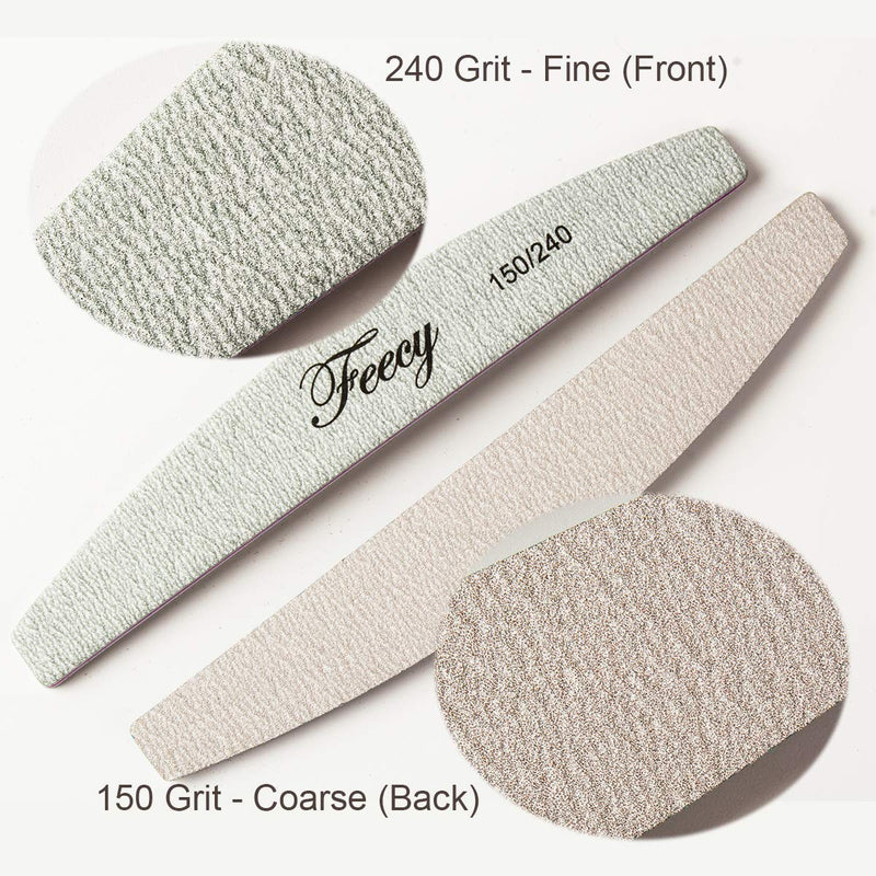 Feecy 25 PCS Nail Files Double Sided 150/240 Grit Nail File Set Emery Board Manicure Pedicure Tools Professional Nail Buffering Files (NF150240-25pcs) NF150240-25 - BeesActive Australia