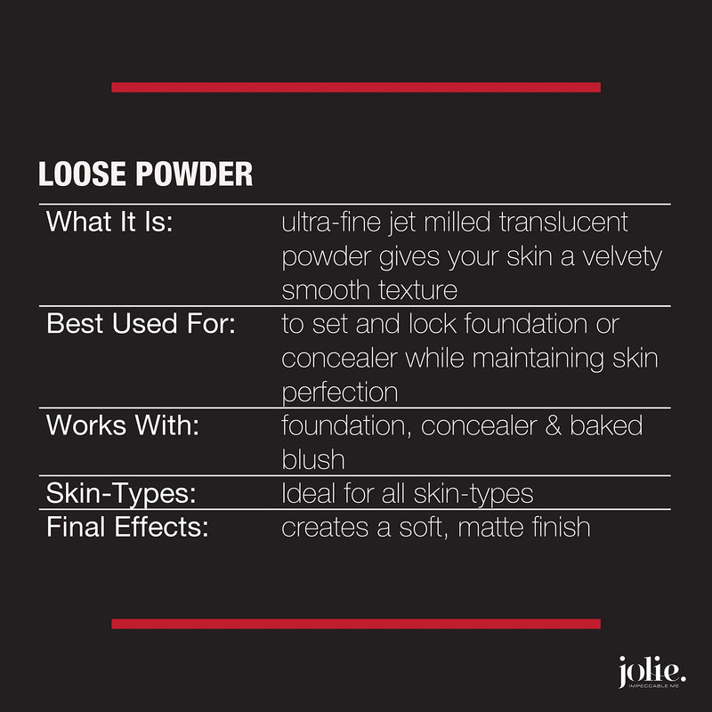 Jolie Loose Translucent Face Powder - Ultra Fine, Silky Makeup Setting Powder (Neutral 15A) Neutral 15A - BeesActive Australia