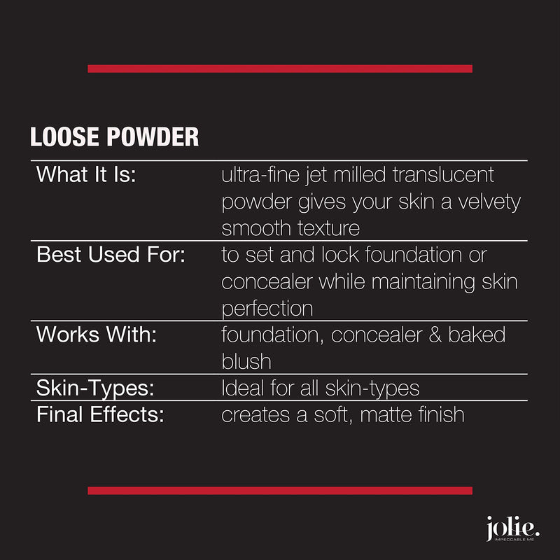 Jolie Loose Translucent Face Powder - Ultra Fine, Silky Makeup Setting Powder (Bare) Bare - BeesActive Australia