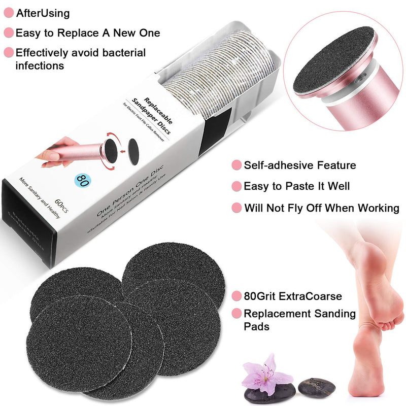 120 Pieces Replacement Sandpaper Discs for Electric Foot File Adjustable Speed Callus Remover Tool Sandpaper Pad Disks Replaceable for Men Women Dead Cracked Hard Skin - BeesActive Australia