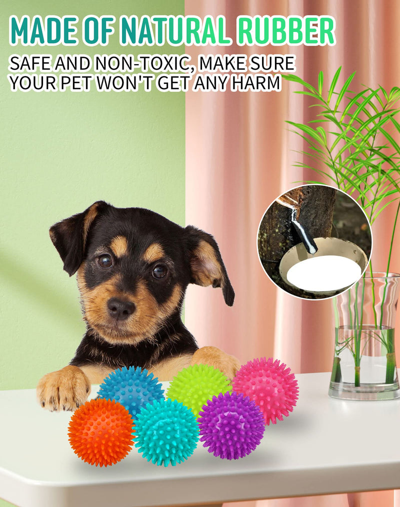 2.5" Squeaky Dog Balls for Small Medium Dogs , 6 Pack Small Dog Chew Toys with Spike, Puppy Toys for Teeth Cleaning and Training - BeesActive Australia
