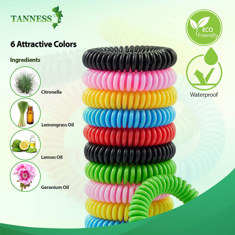 TANNESS Mosquito Repellent Bracelet Pack of 12 Insect Repellent Waterproof Travel Insect Repellent Bands Mosquito Repellent Bracelets Baby Kids Adults – Non-Toxic Deet-Free Outdoor Bug Mosquito Bands - BeesActive Australia