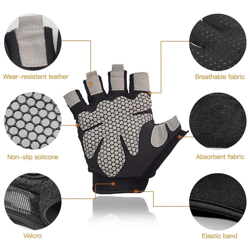 Hopedas Workout Gloves Weight Lifting Gloves Palm Support Protection for Men Women, Exercise Gloves Sports for Training, Fitness, Gym, Black Small - BeesActive Australia