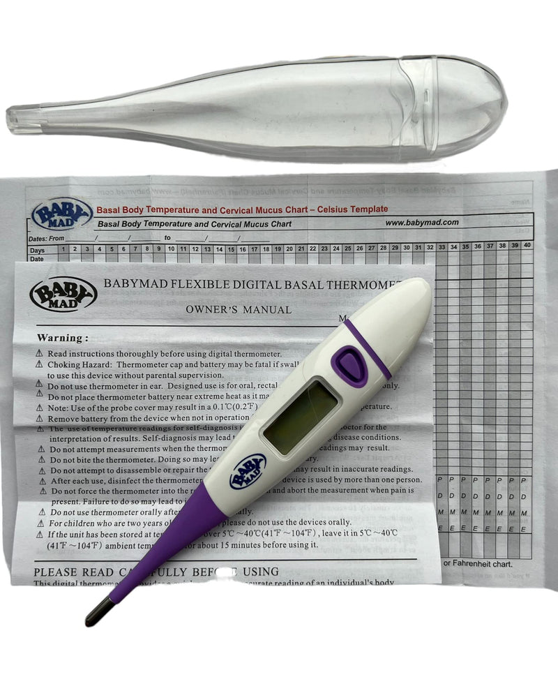 Basal Thermometer Switchable C/F and 20 x Ovulation Tests Temperature