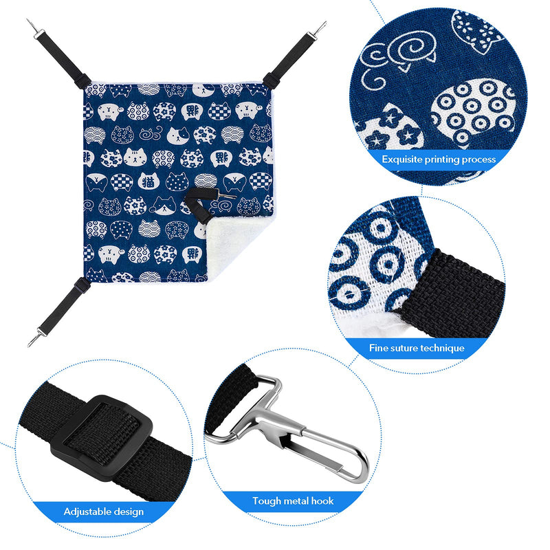 Pedgot 3 Pack Reversible Cat Hanging Hammock with Adjustable Straps and Hooks Double-Sided Pet Cage Hammock Hanging Bed Resting Sleepy Pad for Small Animals Pets 23.6 x 20 inches - BeesActive Australia