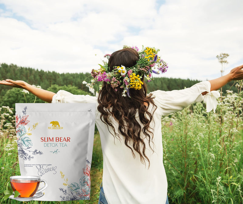 The Green Bear Detox Tea Natural Herbal Tea Detox Tea Ignites Metabolism, Fights Bloating and Exquisite Taste - 1 pkg 160g=50 - BeesActive Australia