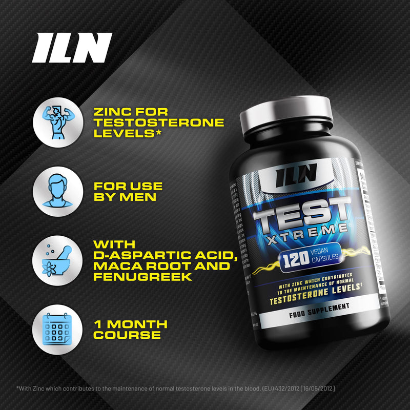 Test Xtreme - Testosterone Supplements for Men with Zinc for Normal Testosterone Levels - Natural and Safe - Zinc and Magnesium Booster (120 Vegan Capsules) 120 Count (Pack of 1) - BeesActive Australia