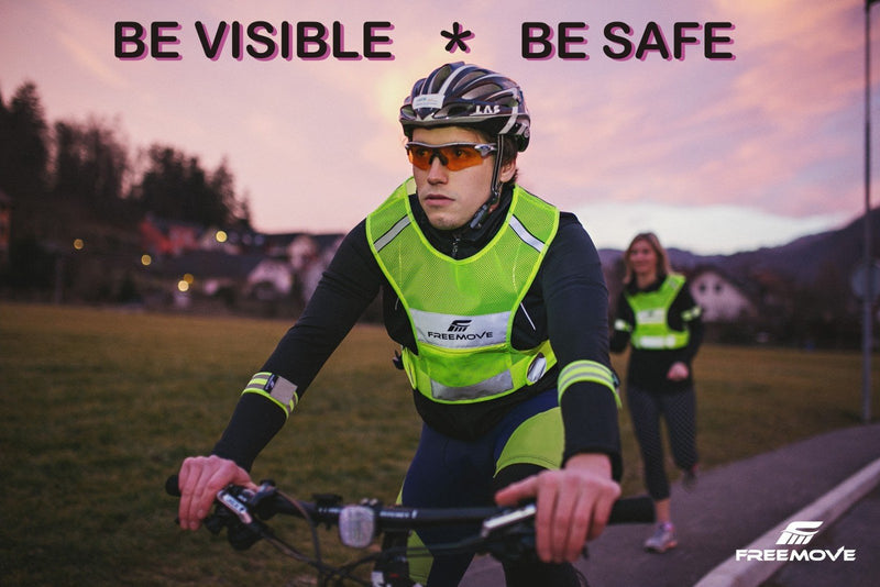 FREEMOVE Reflective Vest Running Gear + 2 Bands & Bag / Ultralight & Comfy Safety Vests for Running, Walking, Cycling Medium - BeesActive Australia