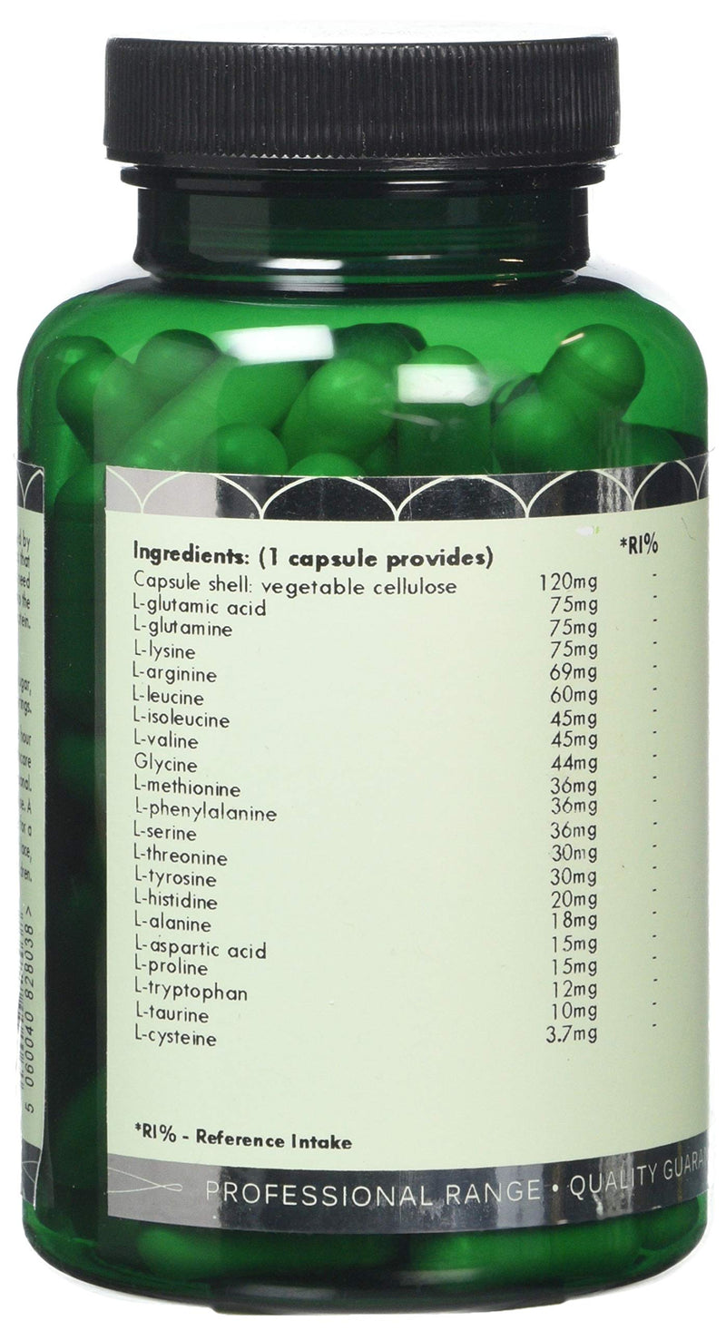 G&G Vitamins Full Spectrum Amino Acid Capsules - Vegan Free Form, BCAA - 120 Capsules - BeesActive Australia
