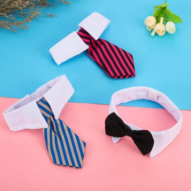 3 Pieces Adjustable Pets Dog Cat Bow Tie Pet Costume Necktie Collar for Small Dogs Puppy Grooming Accessories (S) - BeesActive Australia