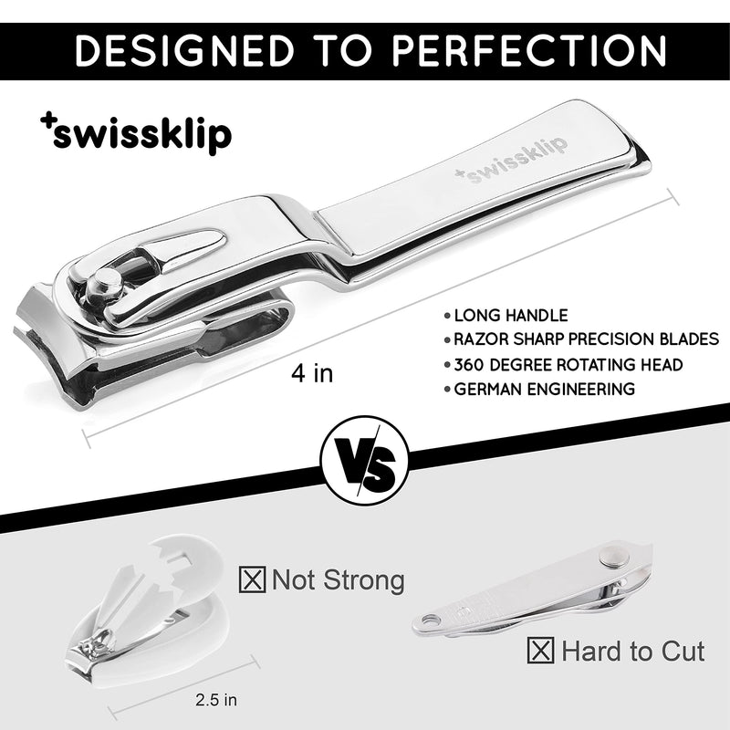 Swissklip Nail Clippers for Men I Well Suited as Finger Nail Clippers Adult I Also Can be Used as Fingernail Clippers for Women I Swissklip Nail Clipprs Rate Among The Best Nail Clippers (1 Pack) 1 Pack - BeesActive Australia