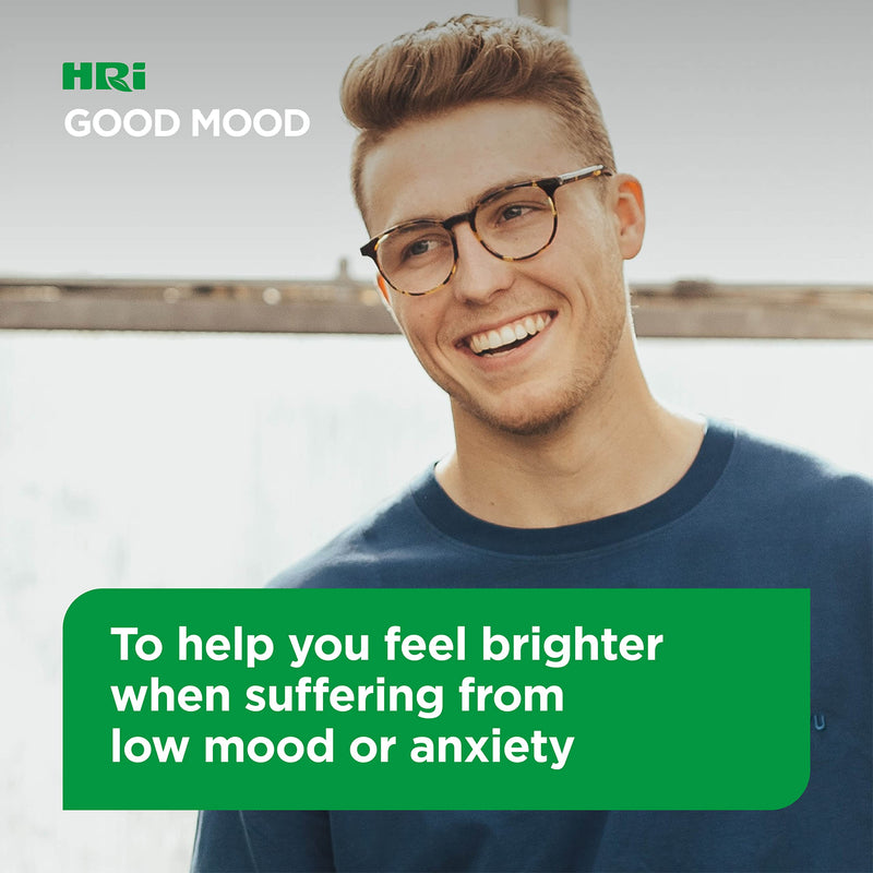HRI Good Mood St Johns Wort Tablets 334 Milligrams - Strongest Approved Dose on The UK Market - to Relieve The Symptoms of Slightly Low Mood and Mild Anxiety Relief. 60 Tablets 60 Count (Pack of 1) - BeesActive Australia