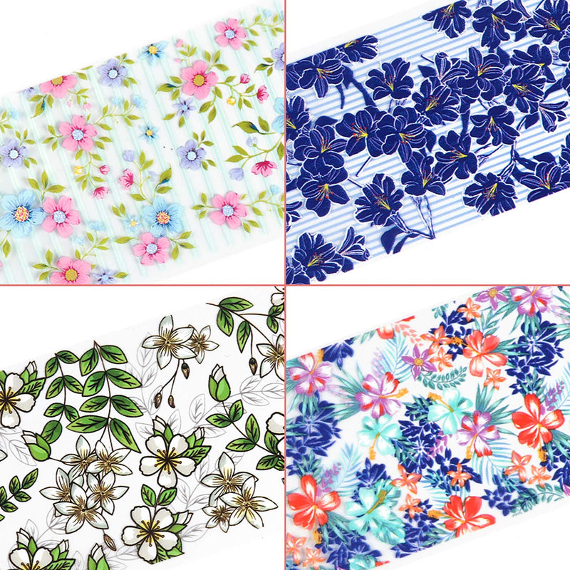 Flowers Nail Foils Transfer Nail Stickers 10 Sheets Retro Small Beauty Floral Flower Rose Design For Acrylic Nail Supplies DIY Wraps Manicure Tips Charms Nail Decorations - BeesActive Australia