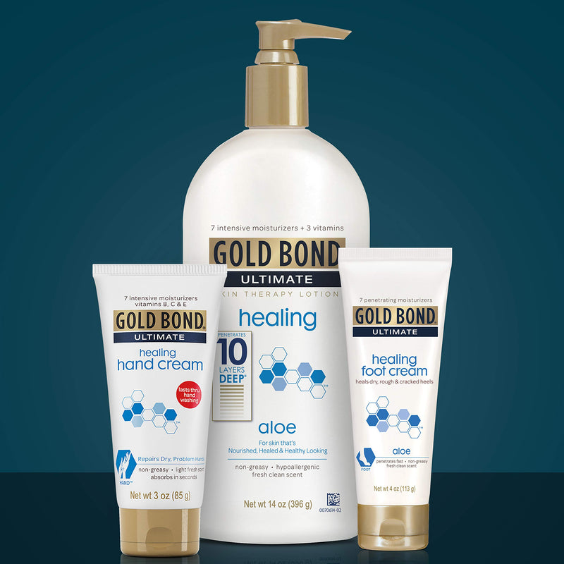 Gold Bond Ultimate Healing Skin Therapy Lotion with Aloe, Fragrance Free 14 Ounce, 2-Pack Fragrance Free - 14 Ounce - BeesActive Australia