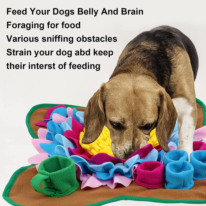 Pet Snuffle Mat for Dogs Interactive Feed Game Sunflower Suction Cups Dog Treats Feeding Mat with Puzzles Encourages Natural Foraging Skills - BeesActive Australia