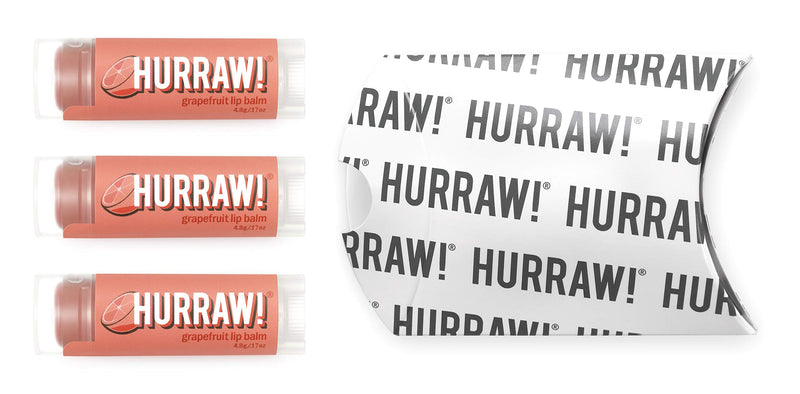Hurraw! Grapefruit Lip Balm, 3 Pack: Organic, Certified Vegan, Cruelty and Gluten Free. Non-GMO, 100% Natural Ingredients. Bee, Shea, Soy and Palm Free. Made in USA - BeesActive Australia