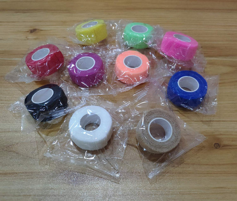 12 Pack 1" x 5 Yards Self Adhesive Elastic Bandage Wrap Stretch Self-Adherent Tape for First Aid,Sports, Wrist, Ankle (10 Colors) Multicolor 1 Inch (Pack of 12) - BeesActive Australia