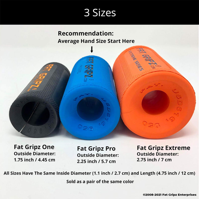 Fat Gripz Pro - The Simple Proven Way to Get Big Biceps & Forearms Fast (Winner of the Men’s Health Magazine Home Gym Award 2020) (2.25” Outer Diameter) NEW! Blue/Black - BeesActive Australia