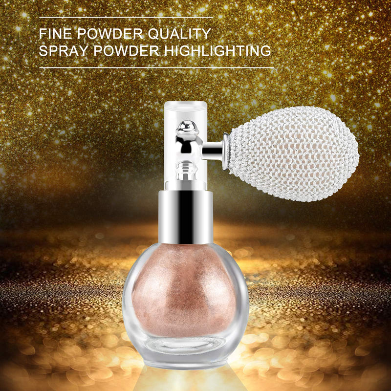 Ownest Highlighter Powder Spray, Glitter High Gloss Spray Shimmer Sparkle Powder Makeup Spray, for Face Body Cosmetic-Bronze D-Bronze - BeesActive Australia